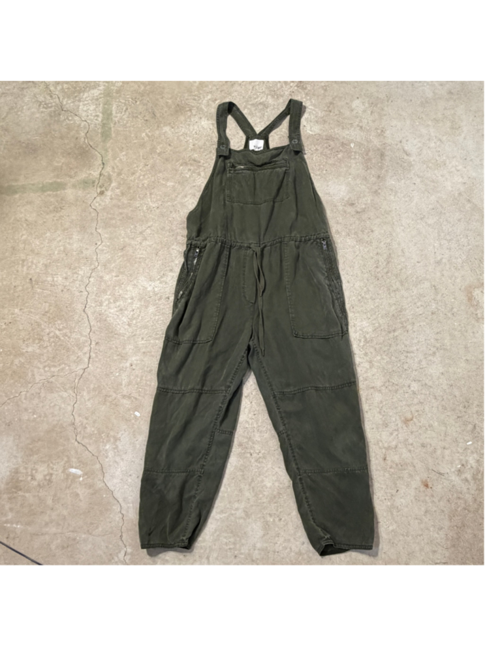 Wilfred Free Valletta Lyocell Cropped Utility Overalls Green Women’s Large